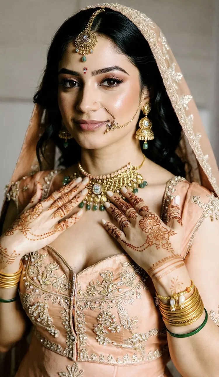 Indian bride with bridal mehndi in Barcelona
